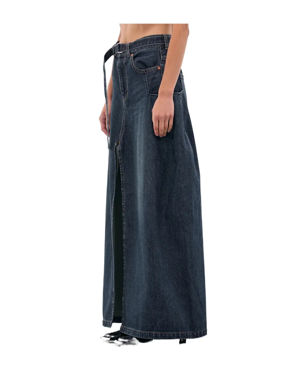 Denim Deconstructed Maxi Skirt