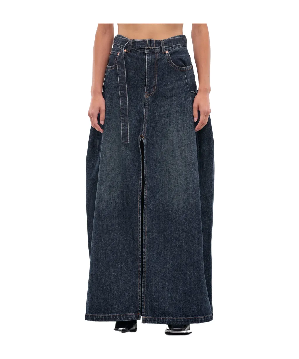 Denim Deconstructed Maxi Skirt
