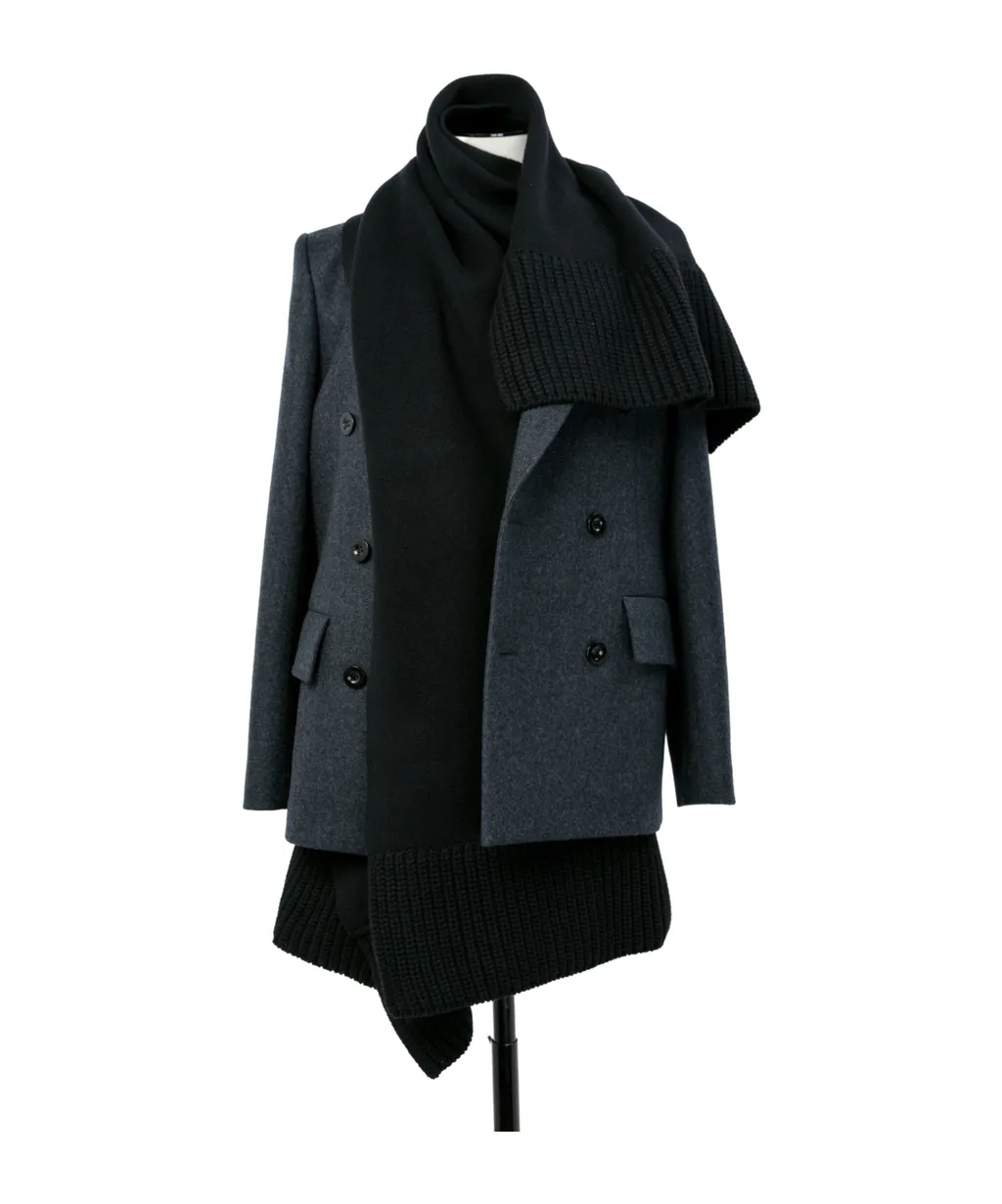 Notched Lapel Double-Breasted Blazer