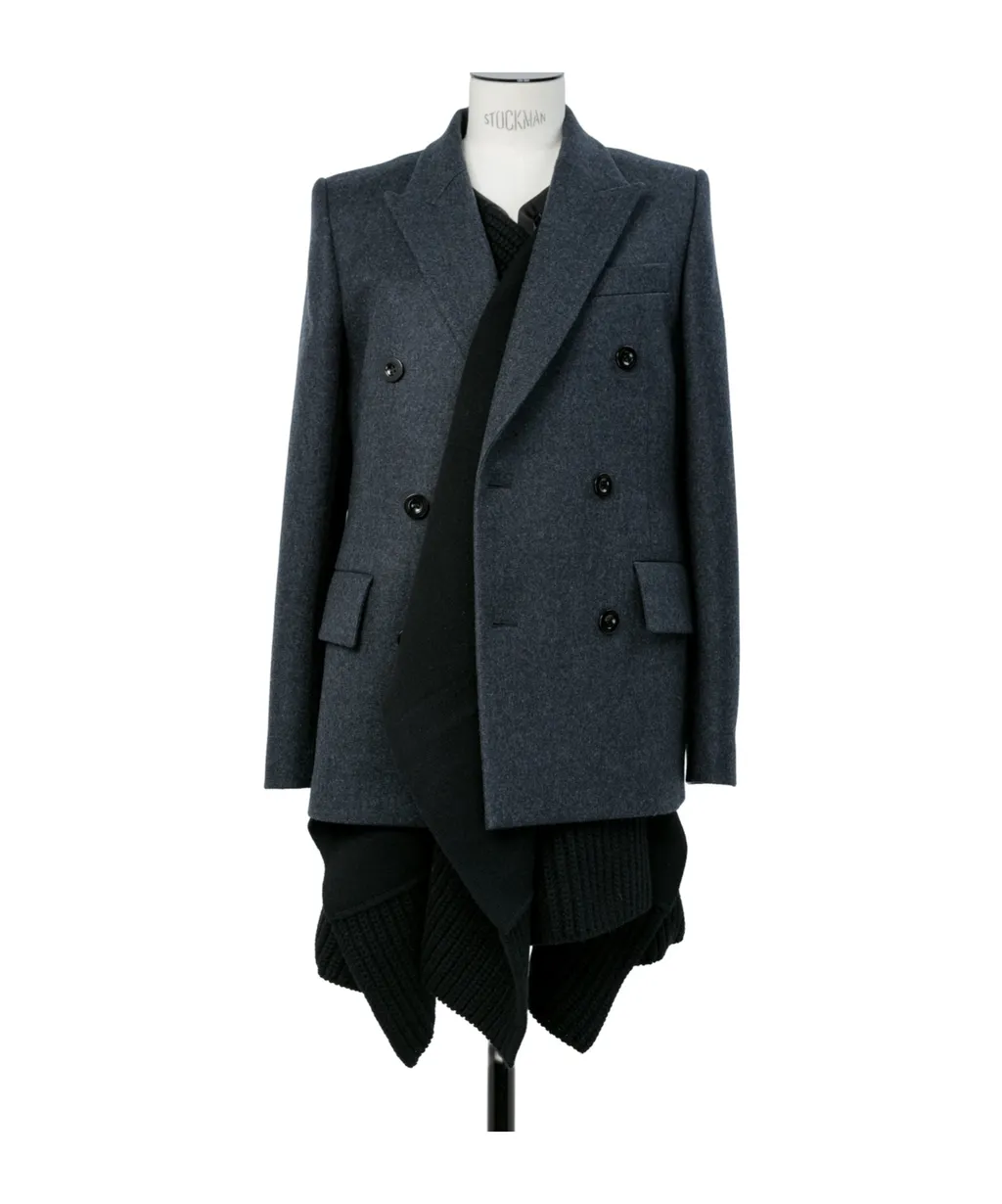 Notched Lapel Double-Breasted Blazer