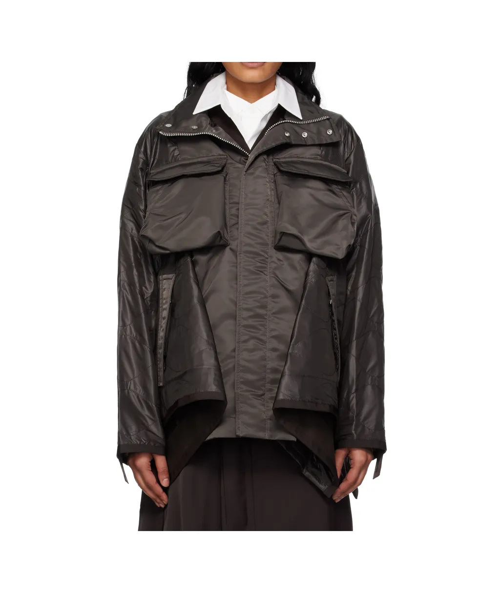 Quilted Nylon Ripstop Twill Coat