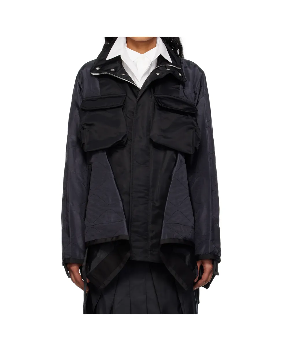 Quilted Nylon Ripstop Twill Coat