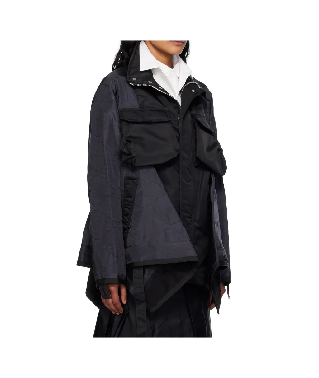 Quilted Nylon Ripstop Twill Coat