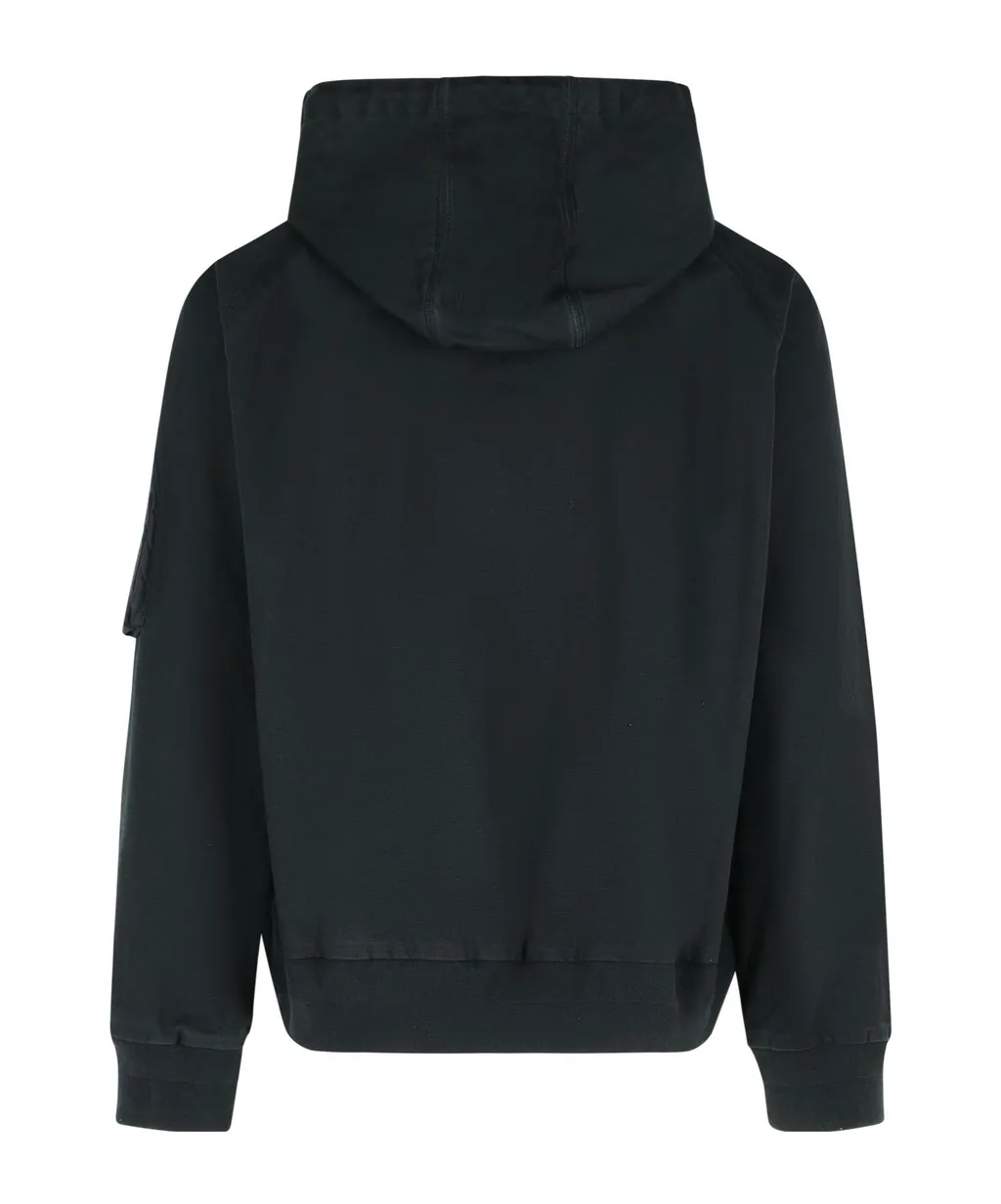 Logo Patch Zip-Up Hooded Bomber Jacket