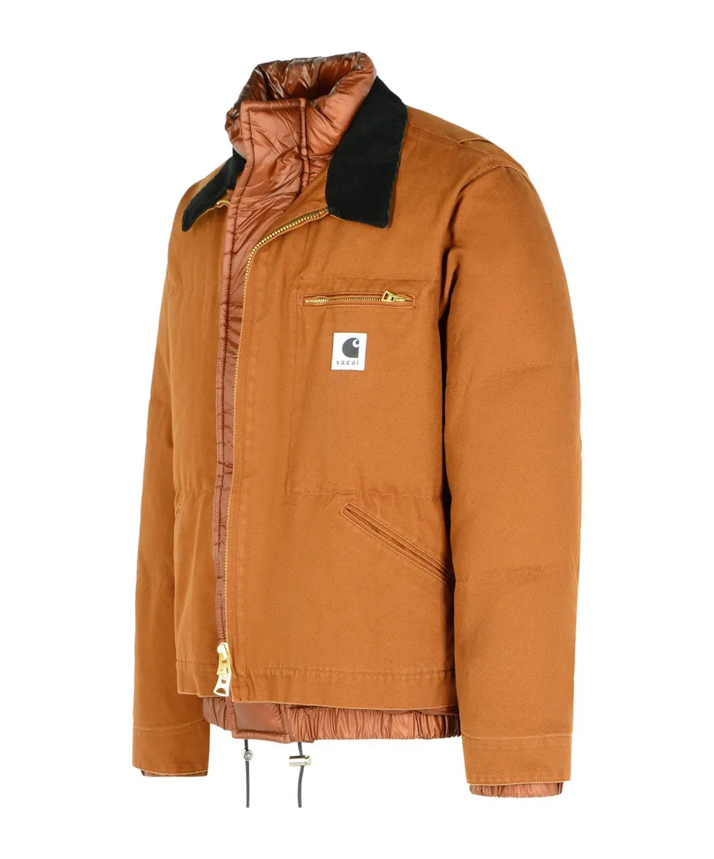 X Carhartt Wip Logo Patch Zip-Up Puffer Jacket