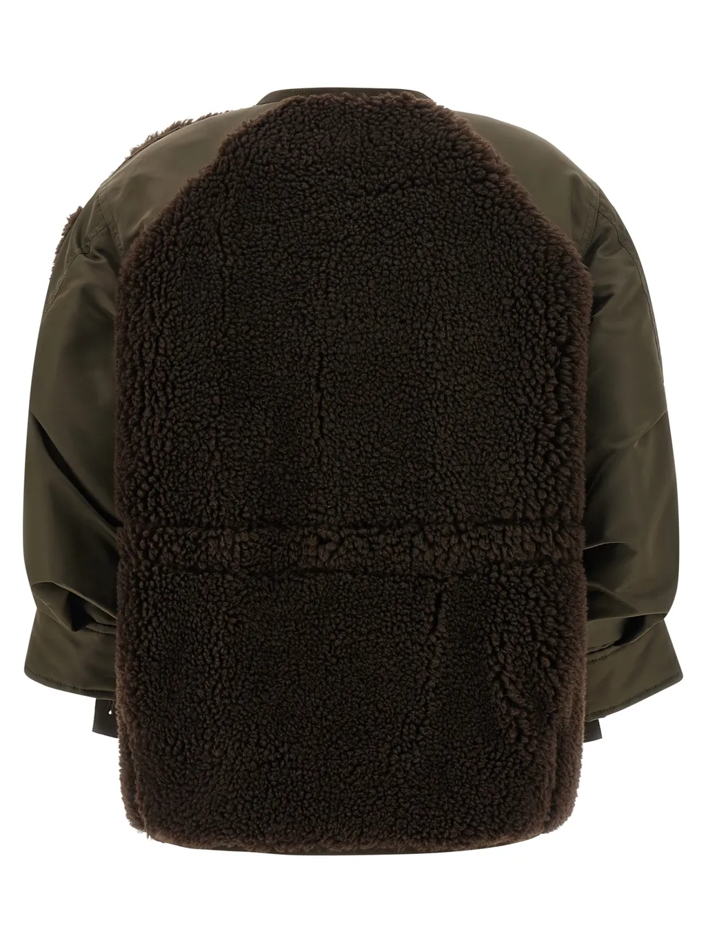 Faux Shearling Crewneck Jacket