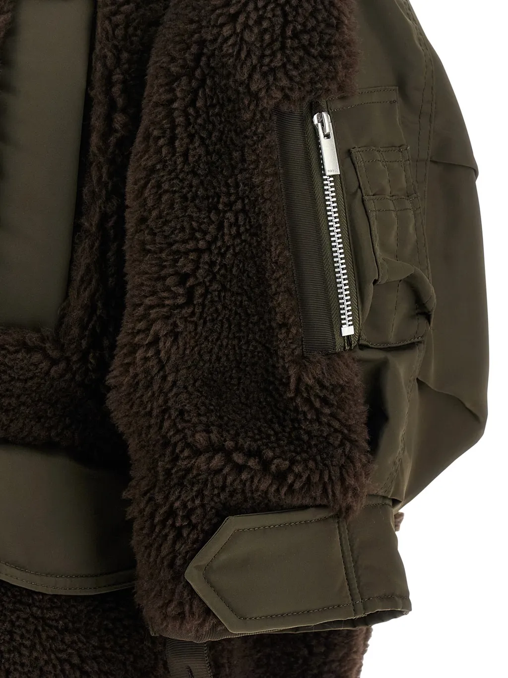 Faux Shearling Crewneck Jacket
