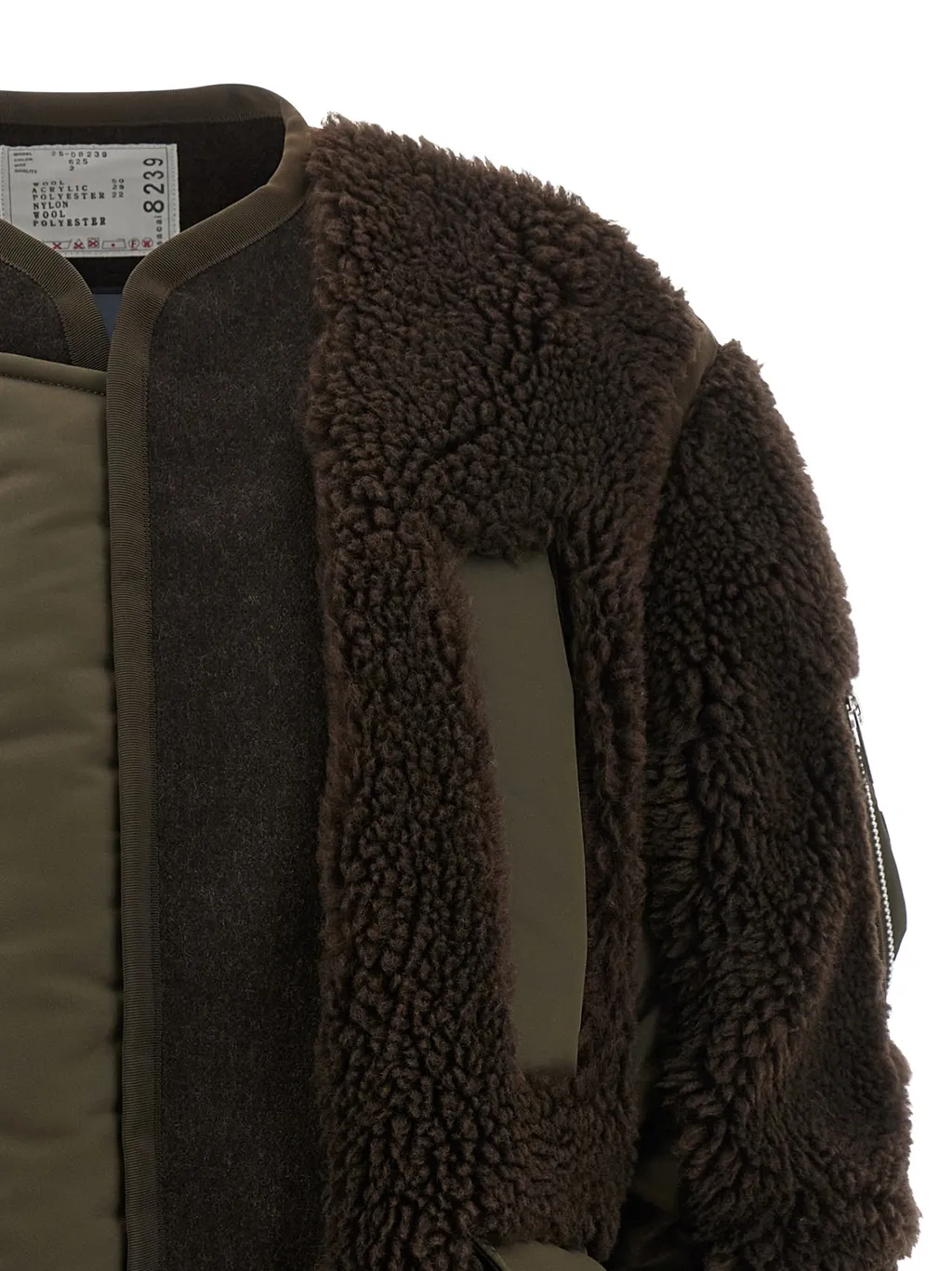 Faux Shearling Crewneck Jacket