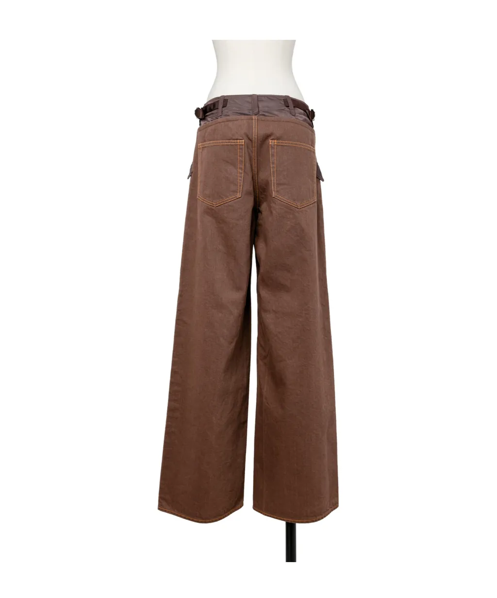 Patch-Pocket Wide-Leg Denim Jeans