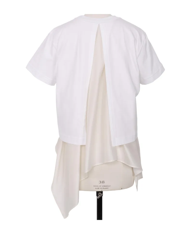 Draped-Hem Asymmetric T-Shirt
