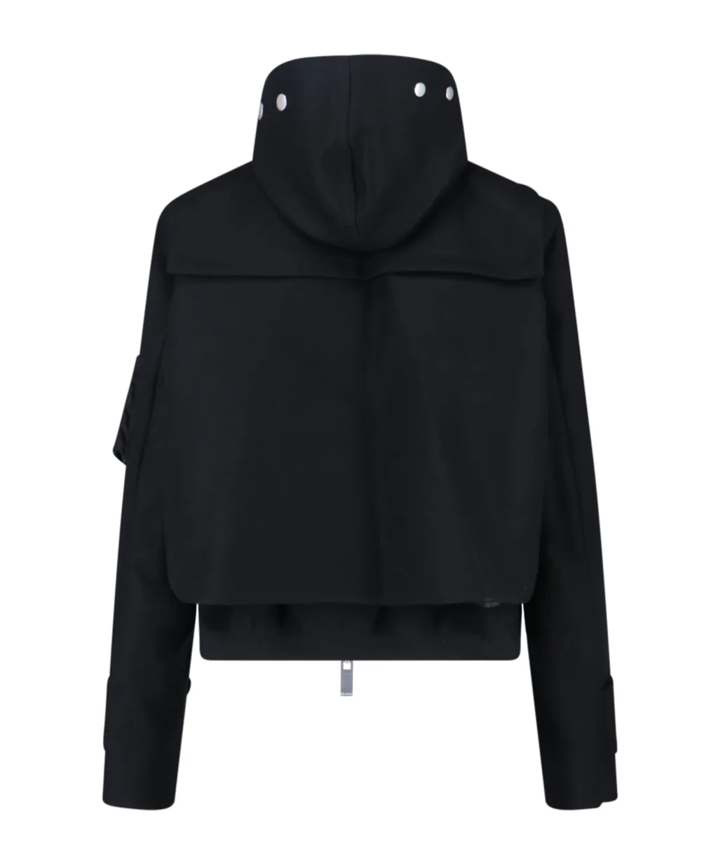 Hooded Toggle-Fastening Jacket