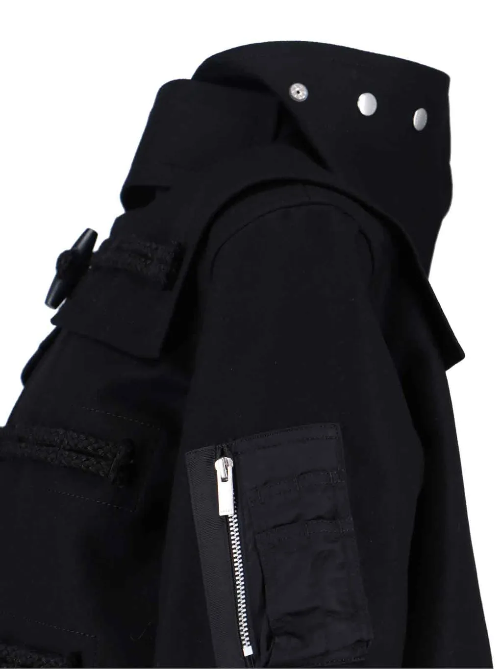 Hooded Toggle-Fastening Jacket