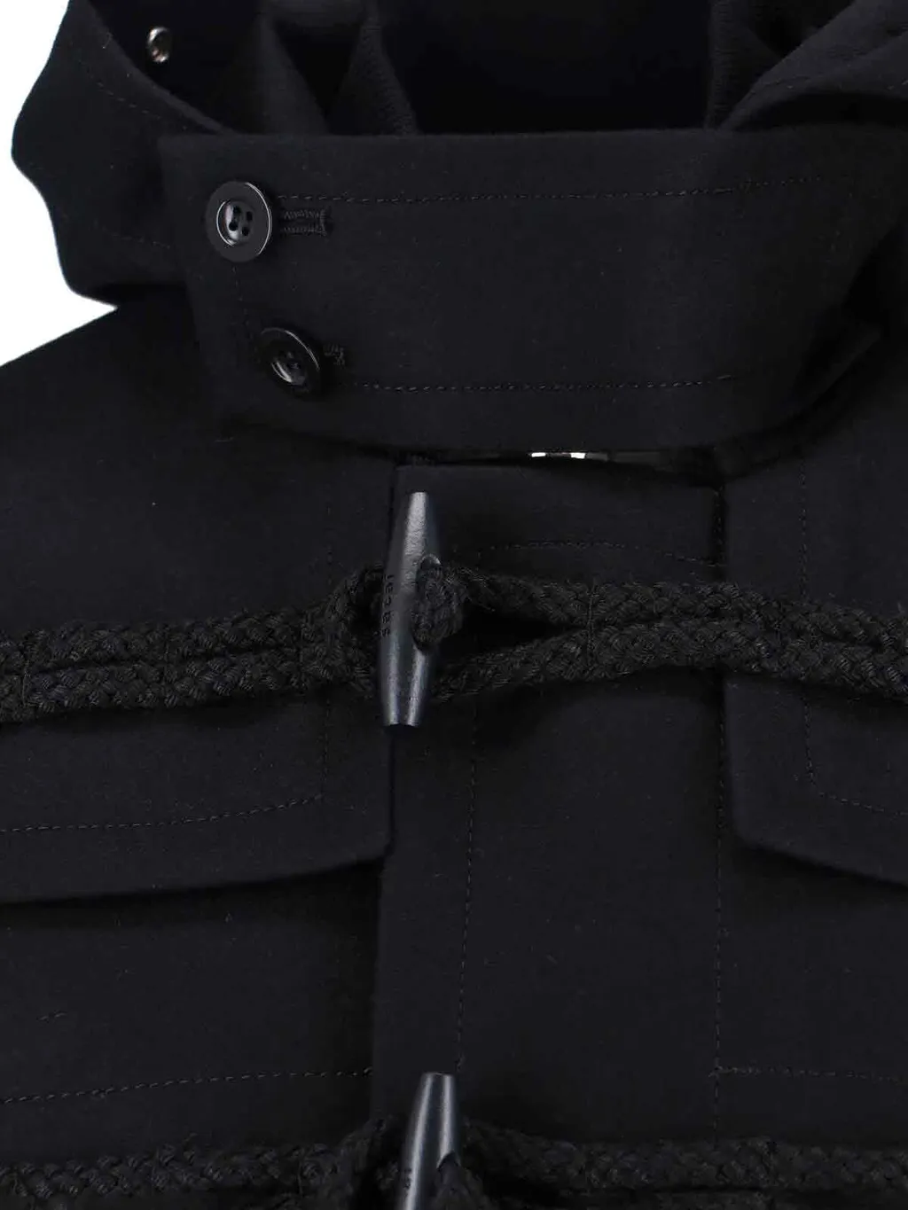 Hooded Toggle-Fastening Jacket