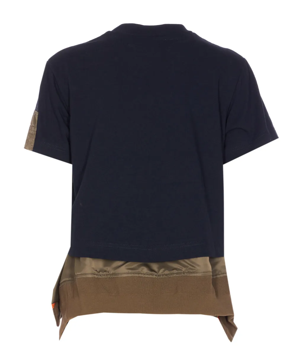 Cotton Jersey X Nylon Twill T-Shirt