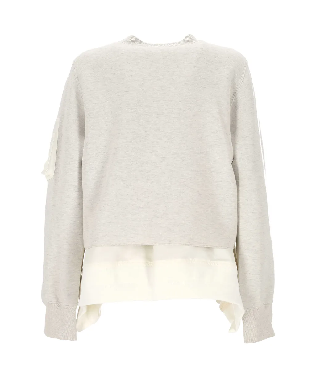 Layered Twill Sweatshirt