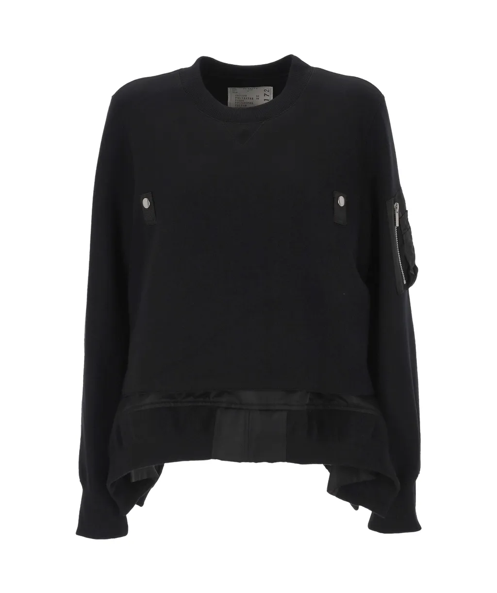 Layered Twill Sweatshirt