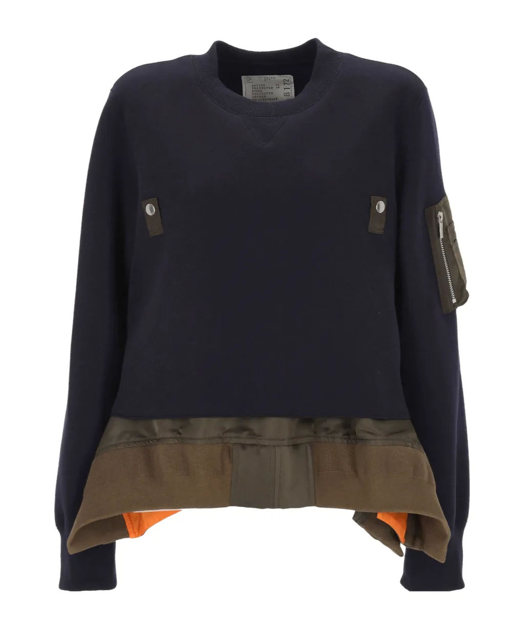 Layered Twill Sweatshirt