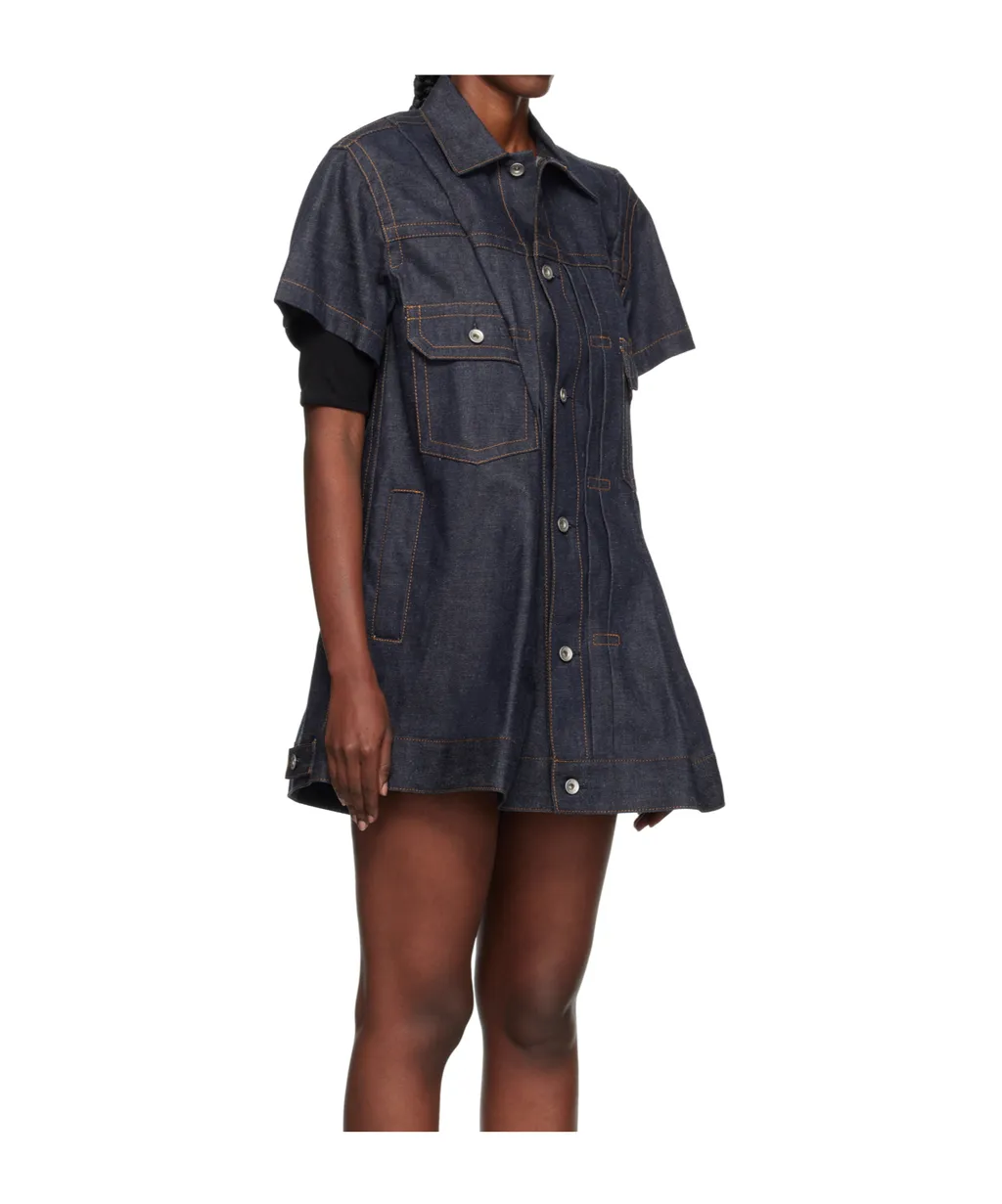 Lapel Short-Sleeved Dress