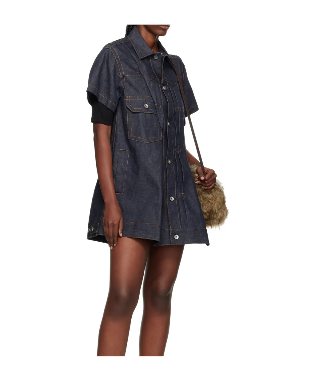 Lapel Short-Sleeved Dress