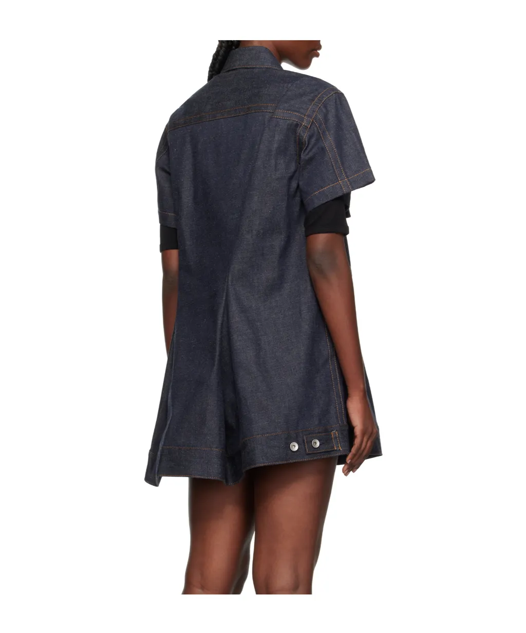Lapel Short-Sleeved Dress