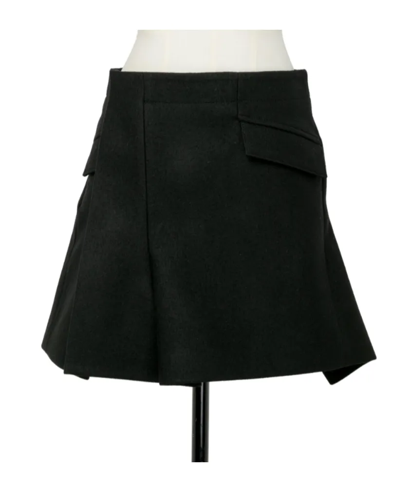 Melton Pleated Skirt