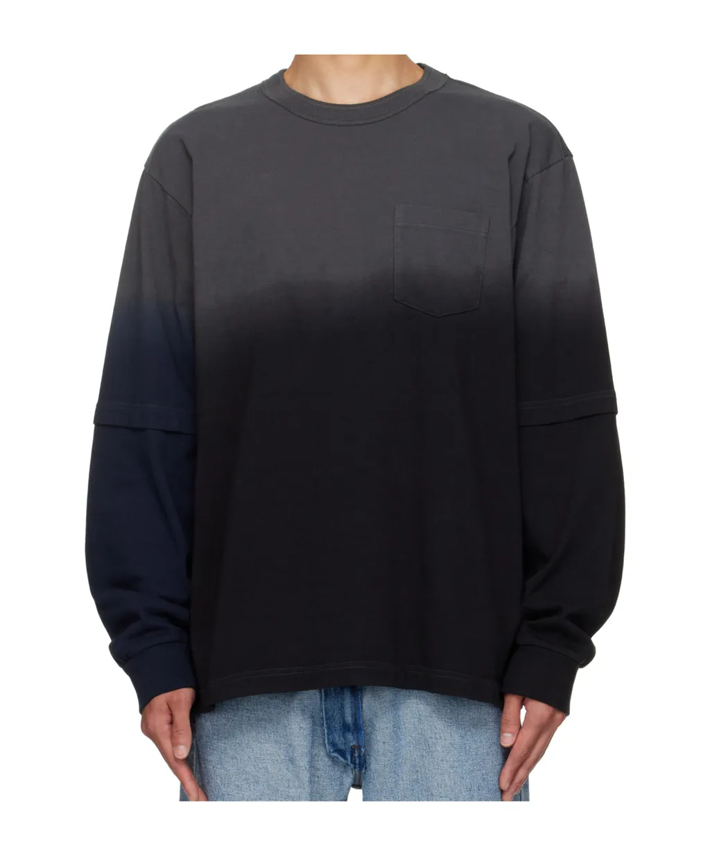 Ombre Effect Crewneck T-Shirt