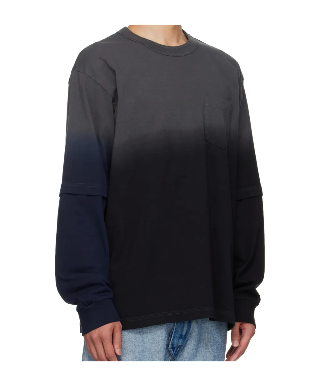 Ombre Effect Crewneck T-Shirt
