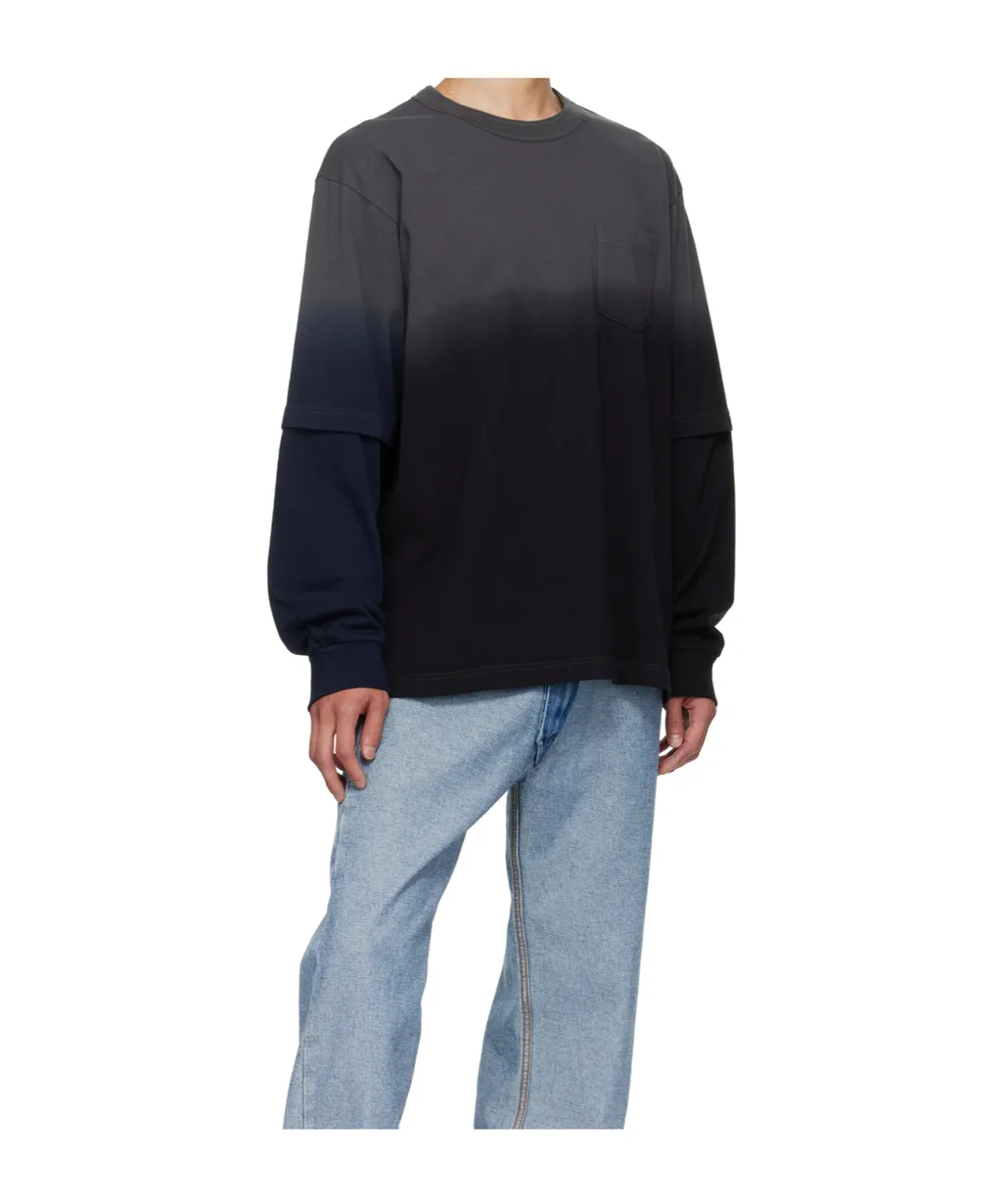 Ombre Effect Crewneck T-Shirt