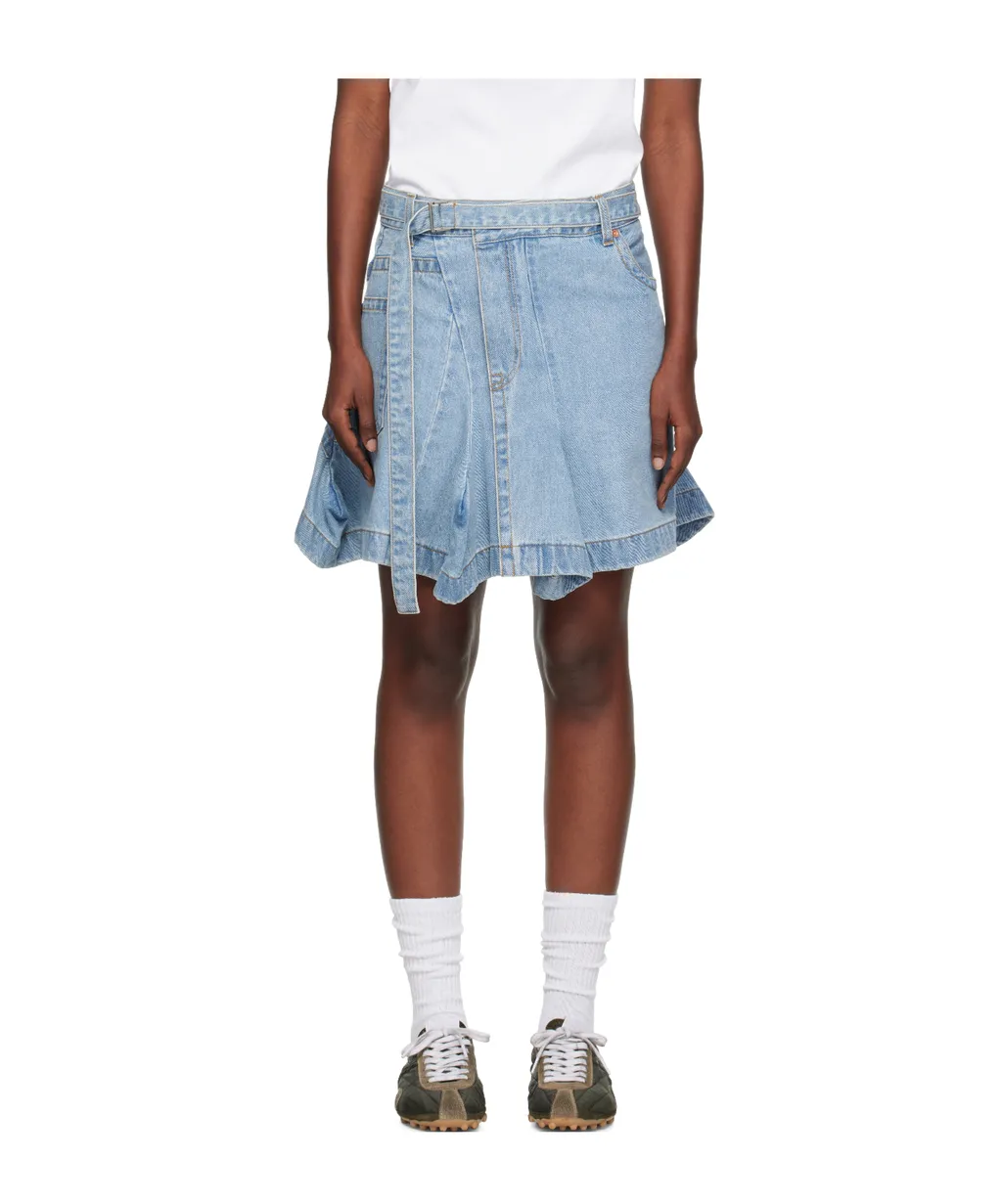 Belted Denim Skirt
