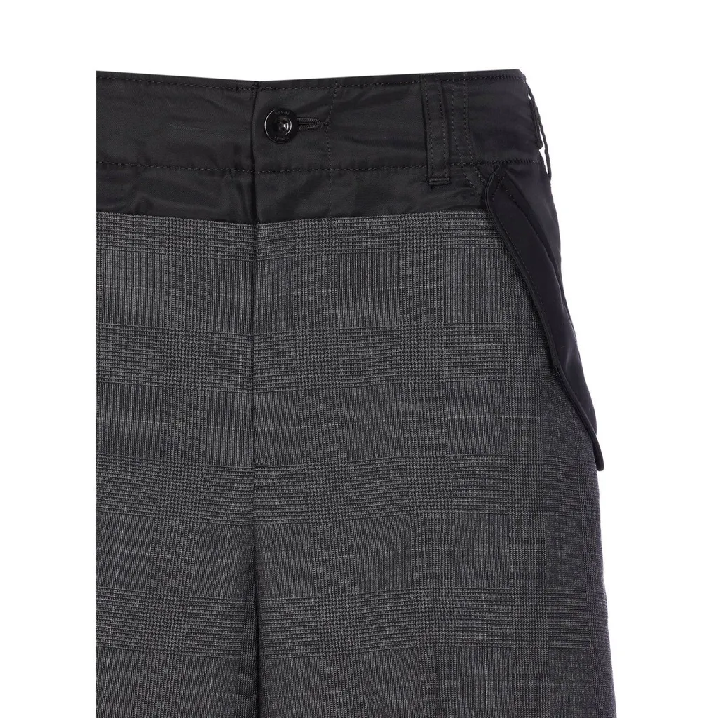 Check-Pattern Buckle Trousers
