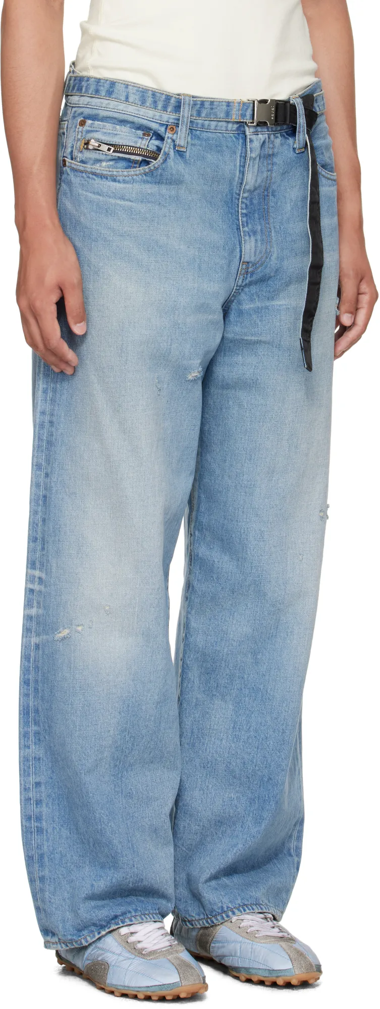 Belted-Waist Jeans