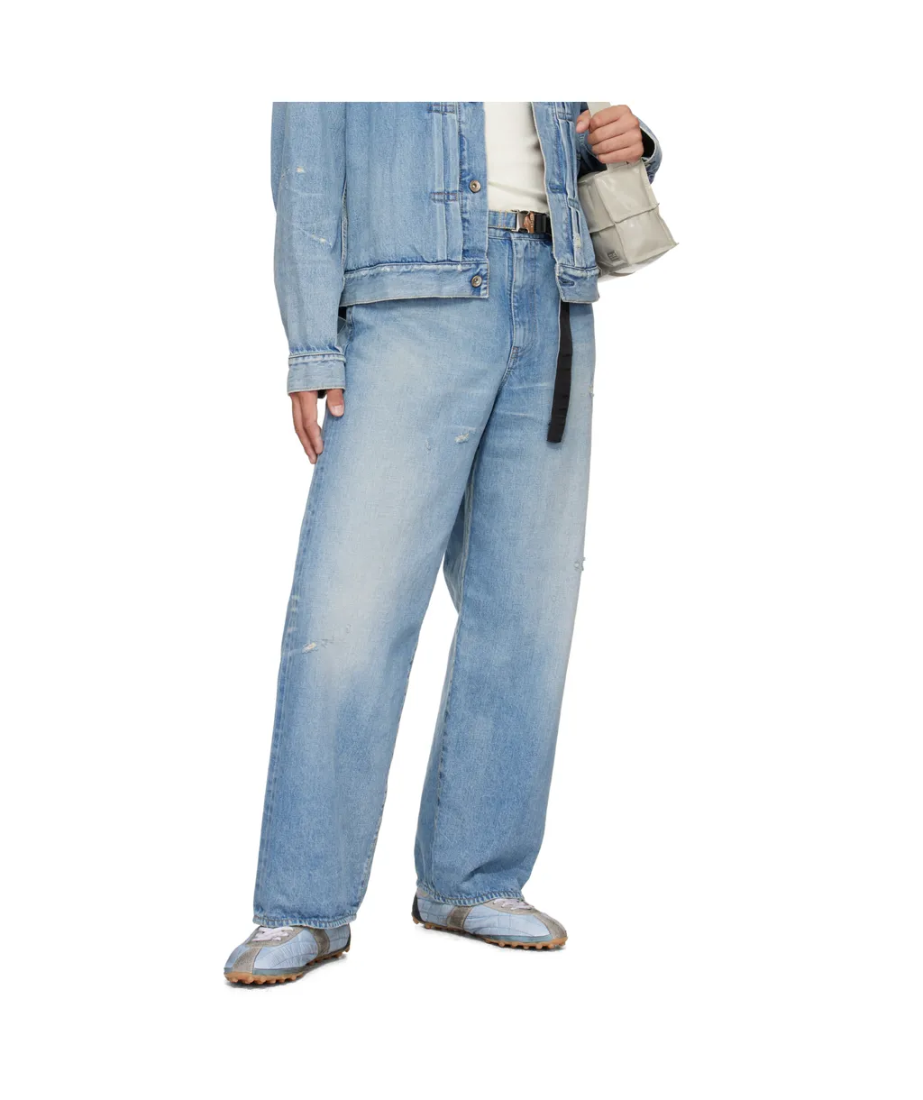 Belted-Waist Jeans