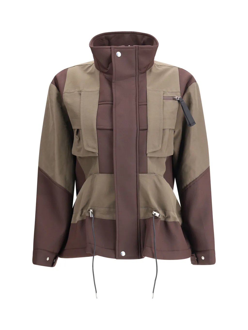 Paneled High-Neck Bomber Jacket