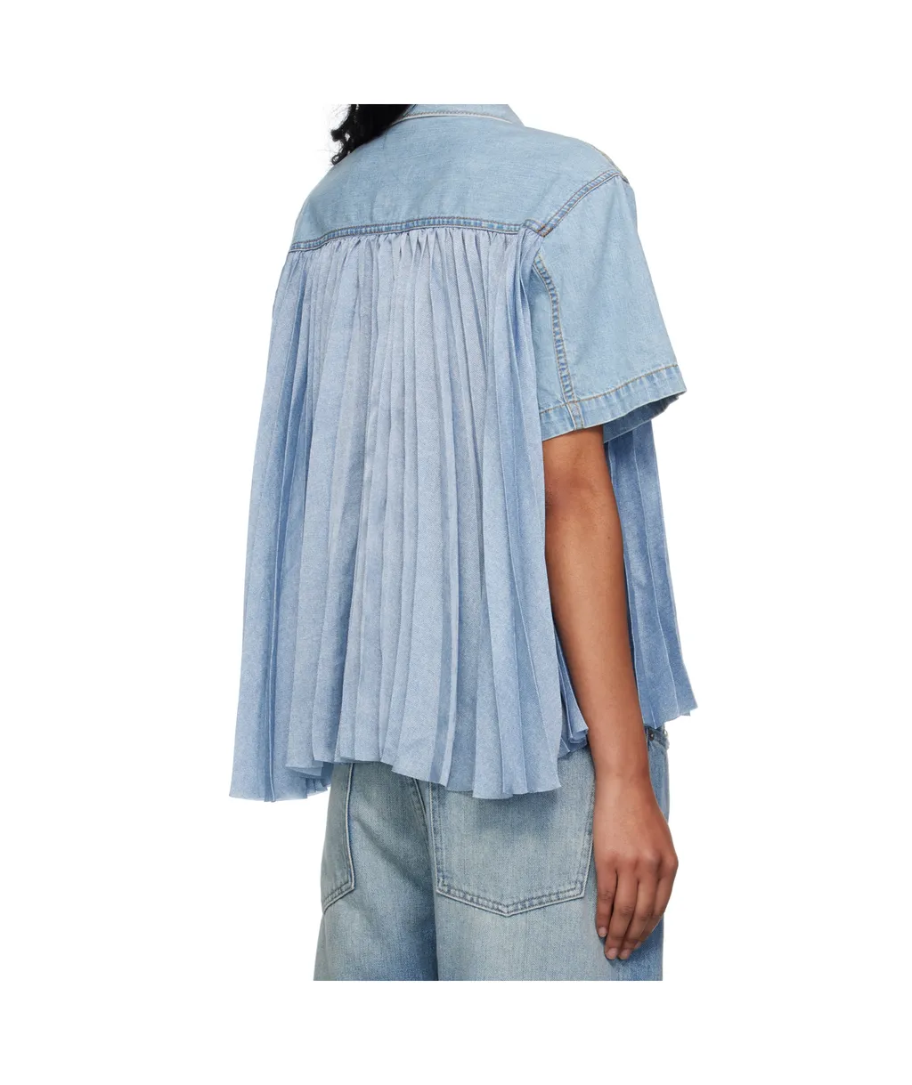 Pleated Denim Shirt
