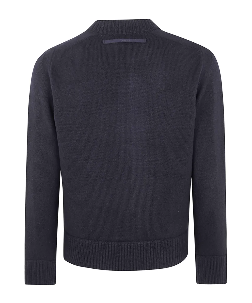 Zip-Front Wool Cardigan