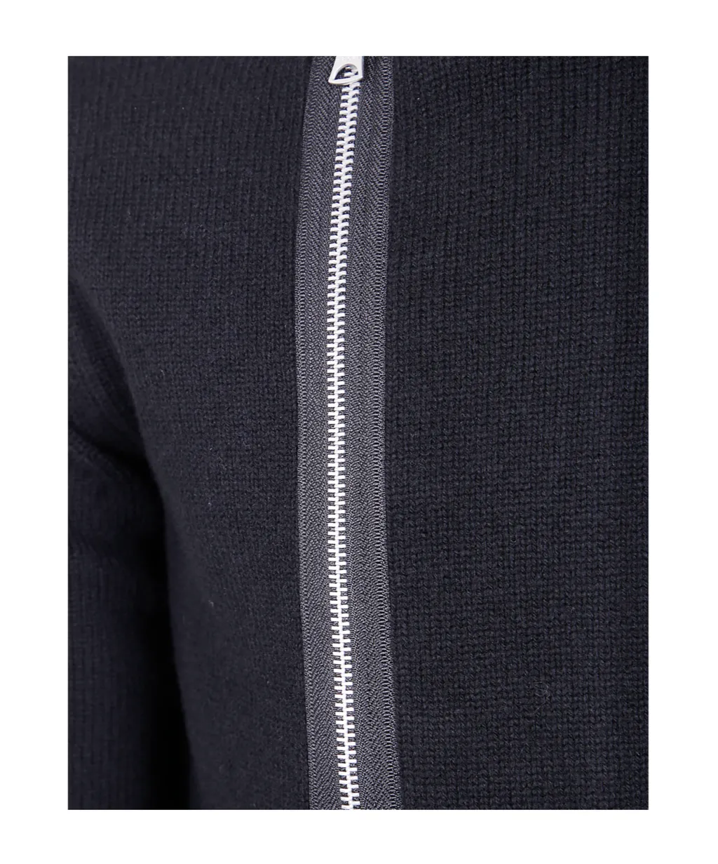 Zip-Front Wool Cardigan
