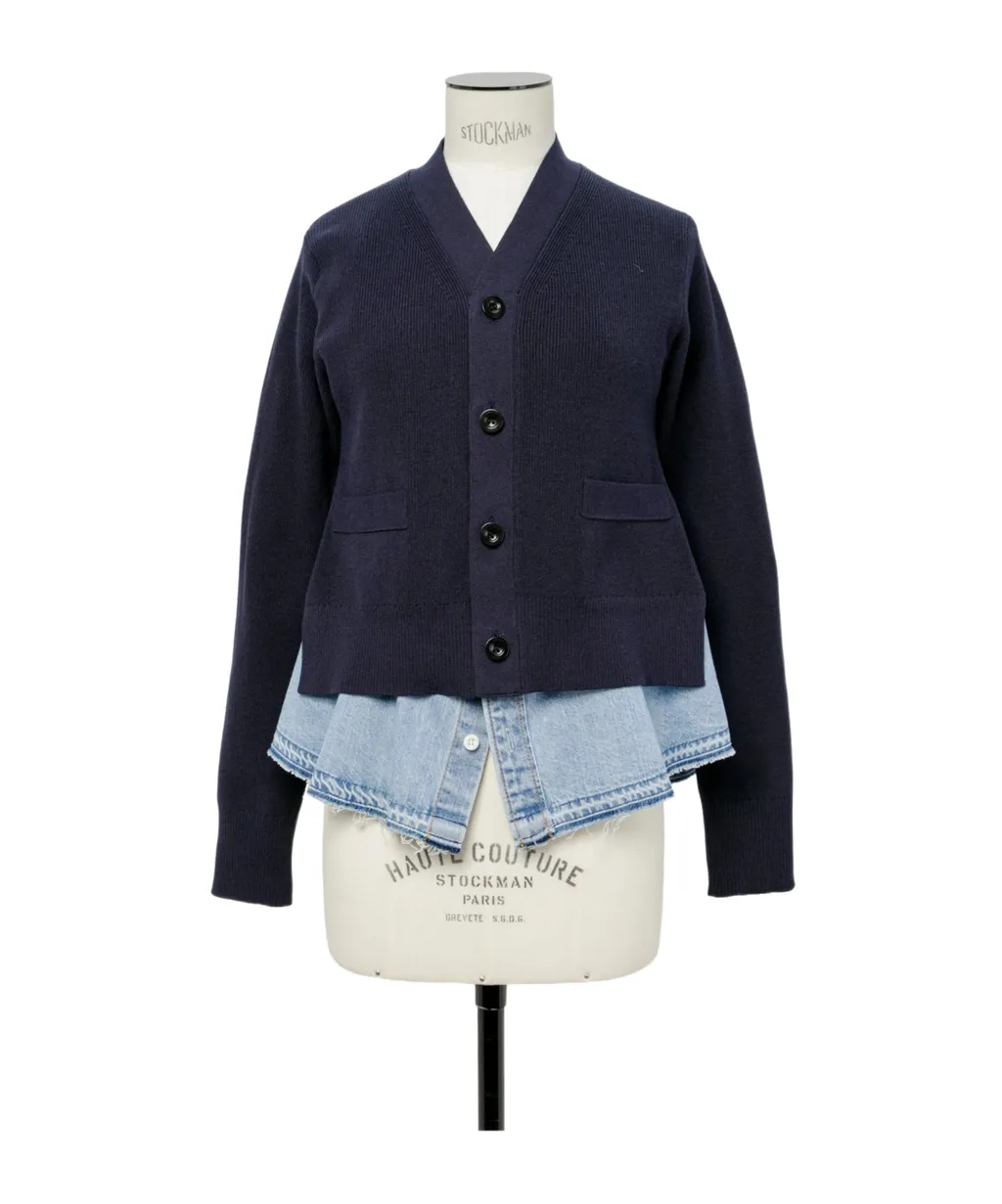 Denim X Knit Cardigan