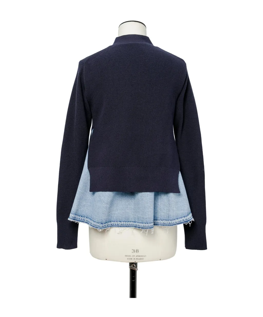 Denim X Knit Cardigan