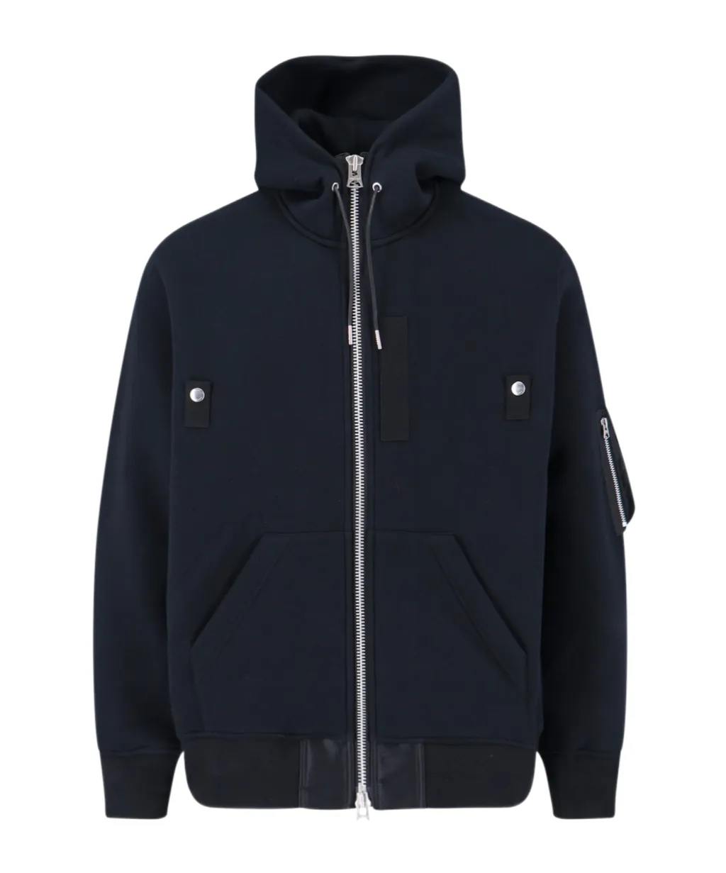 Colour-Block Zip-Up Hooded Jacket