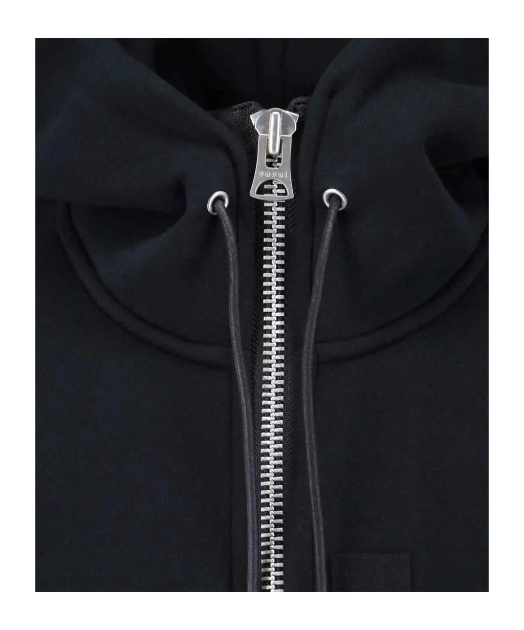 Colour-Block Zip-Up Hooded Jacket