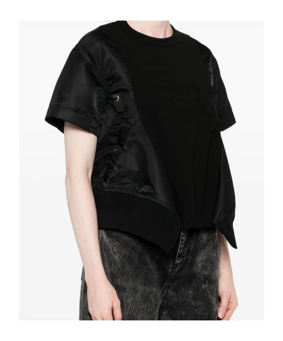 Bomber-Detail Cotton T-Shirt