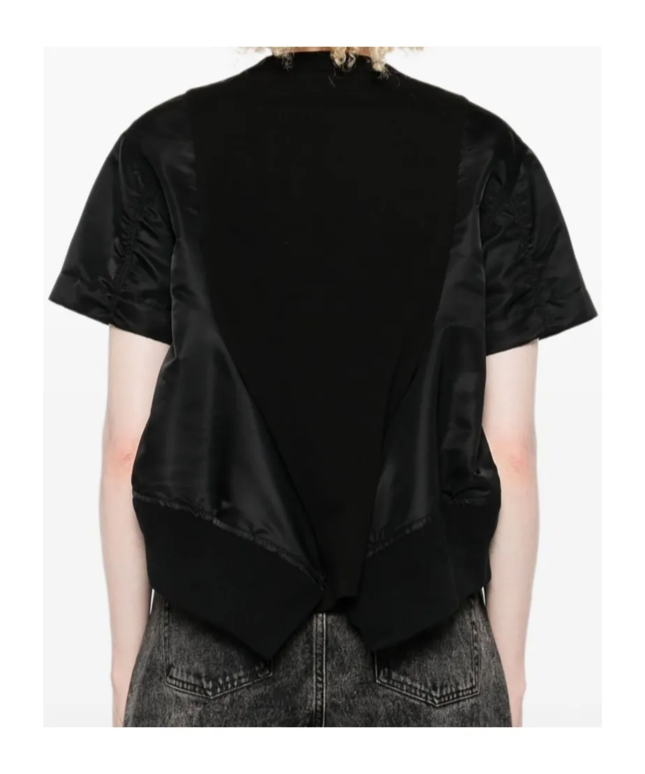 Bomber-Detail Cotton T-Shirt