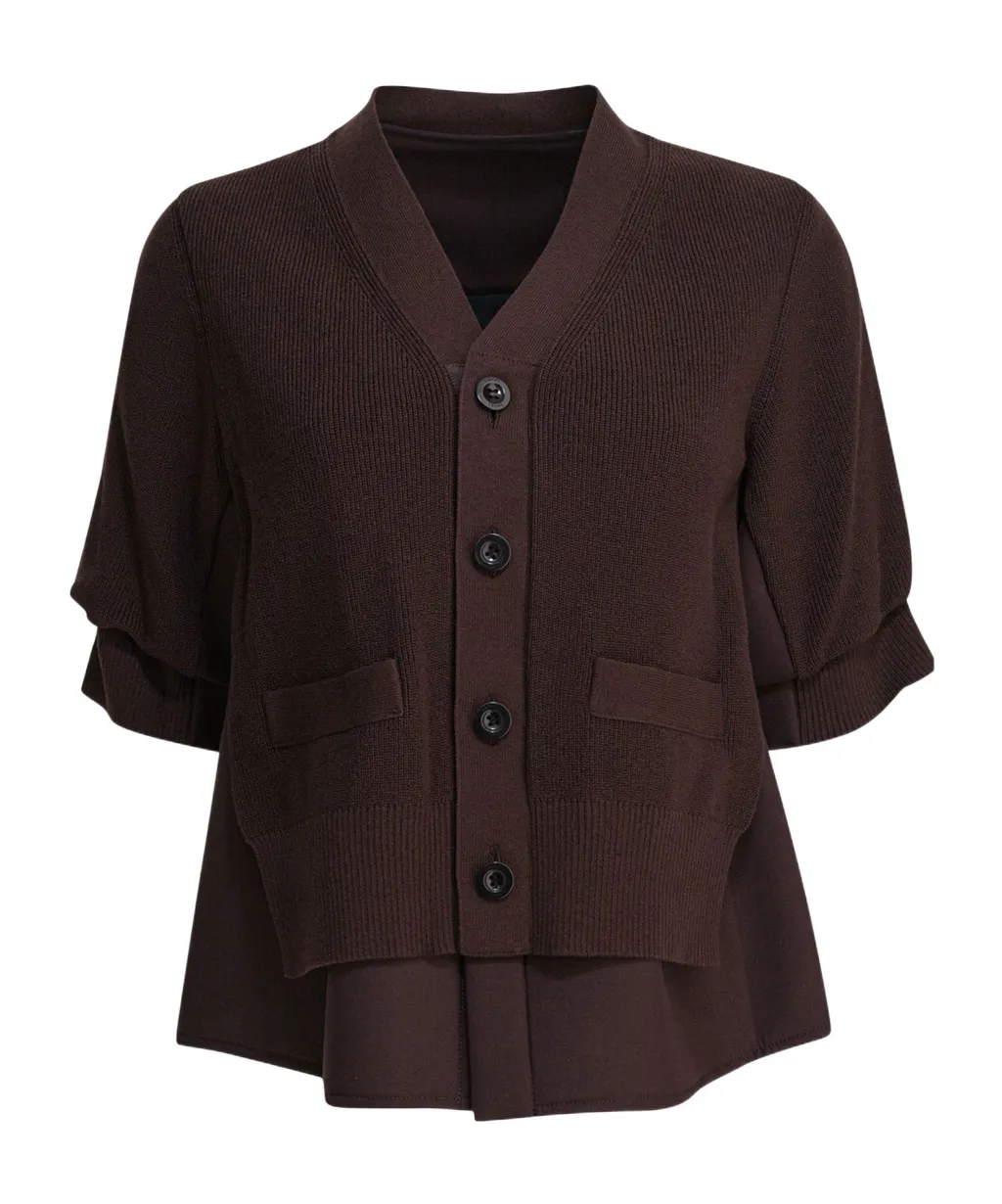 Layered Button-Front Cardigan