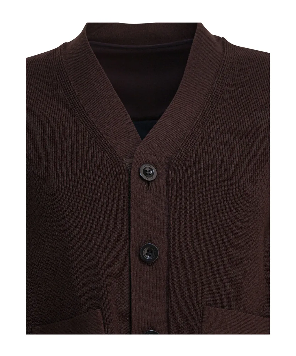 Layered Button-Front Cardigan
