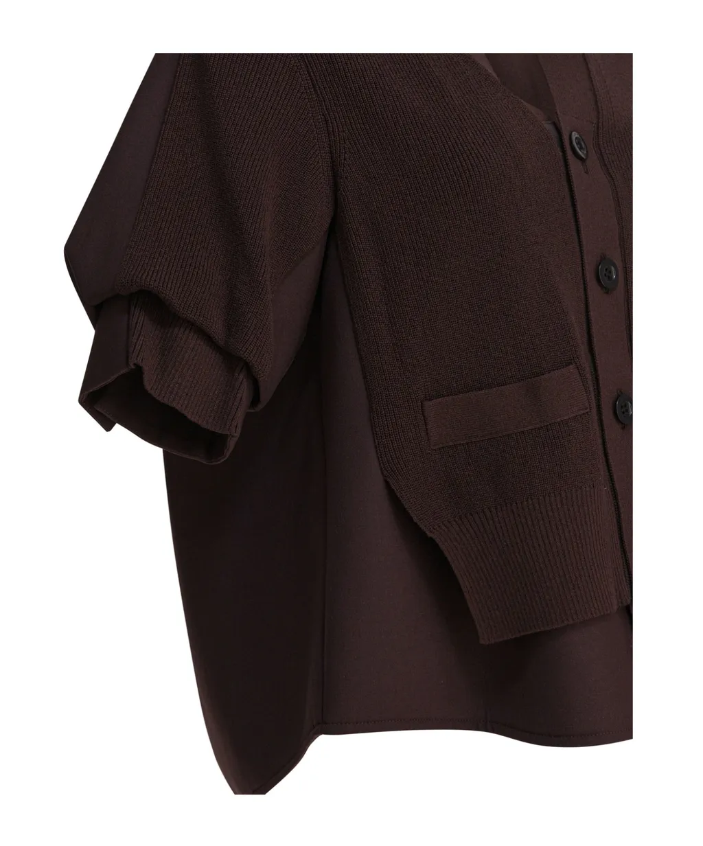 Layered Button-Front Cardigan