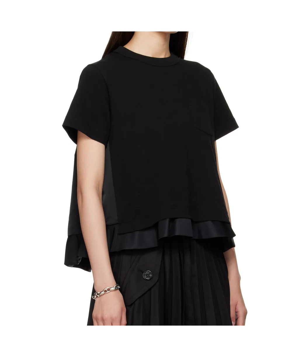 Nylon Twill X Cotton Jersey T-Shirt