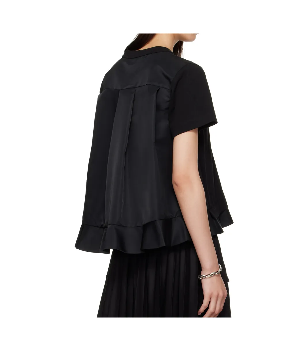 Nylon Twill X Cotton Jersey T-Shirt