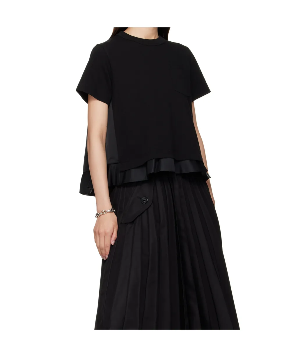Nylon Twill X Cotton Jersey T-Shirt