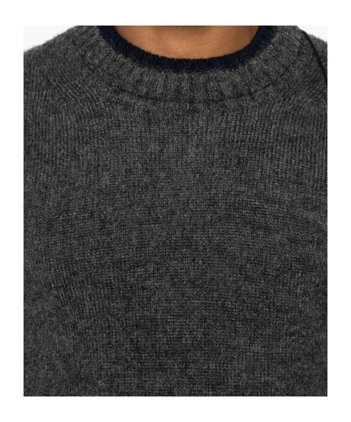 Double-Layered Frayed-Edge Sweater