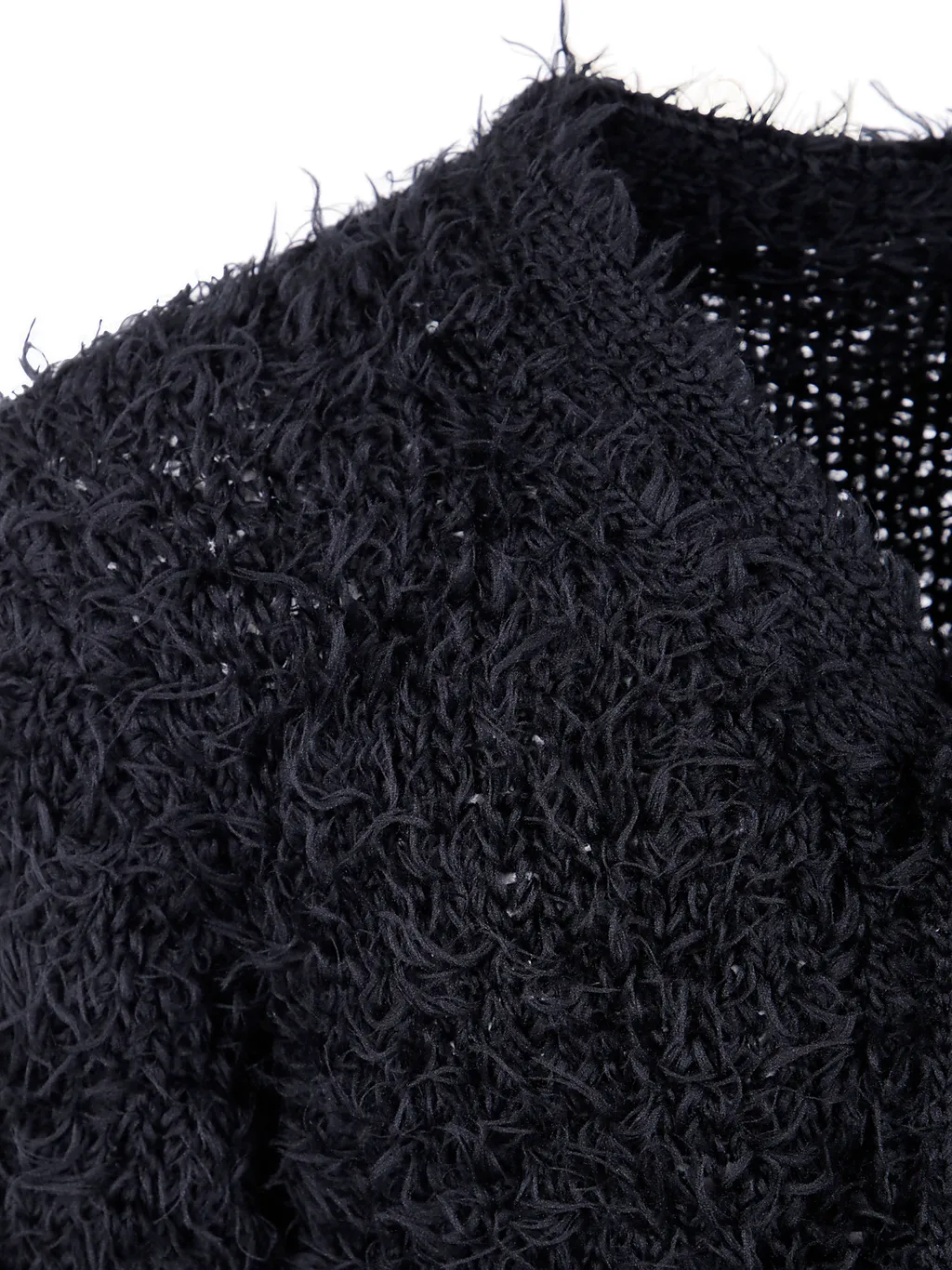 Frayed-Hem Button Cardigan